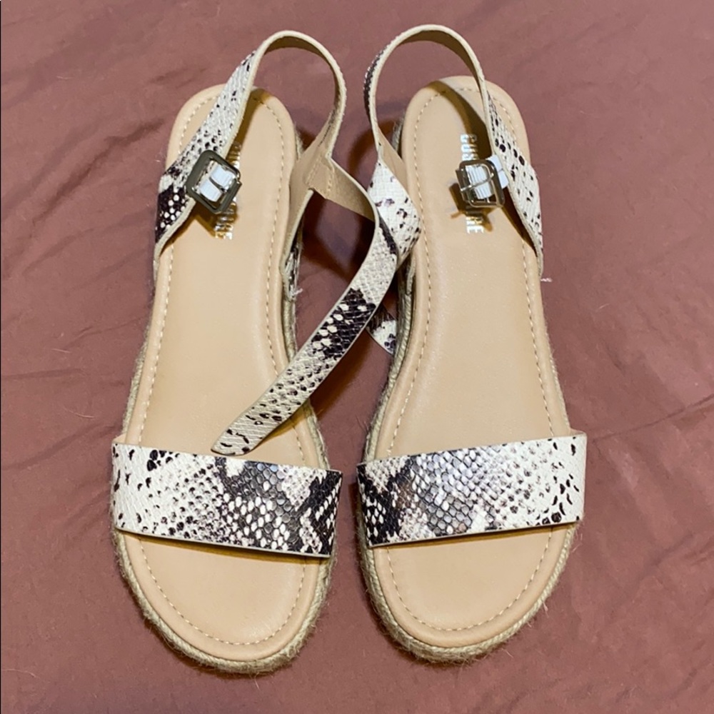 snake skin sandals